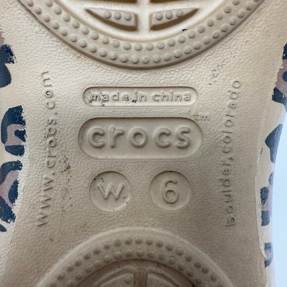 Crocs Ballet Flats Womens 6 Kadee Leopard Print Lightweight Slingback Shoes - Picture 11 of 11